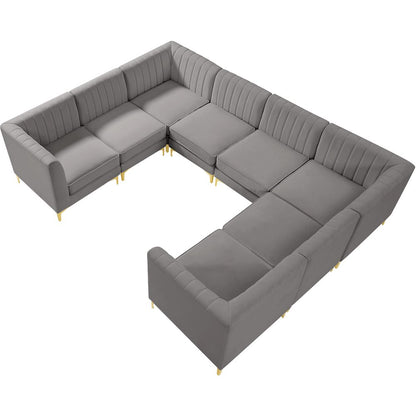 Alina Grey Velvet Modular Sectional
