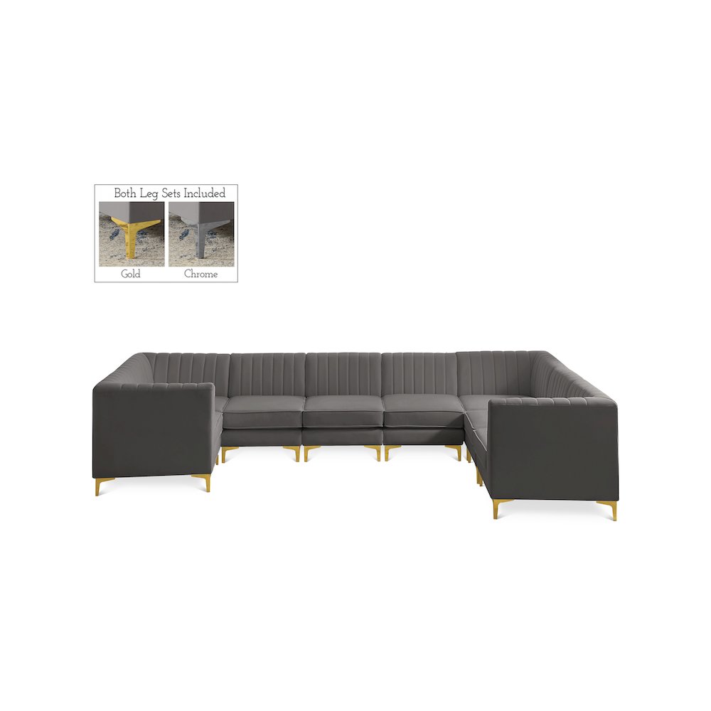 Alina Grey Velvet Modular Sectional