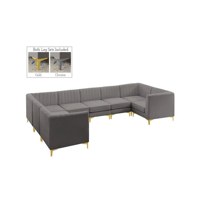 Alina Grey Velvet Modular Sectional