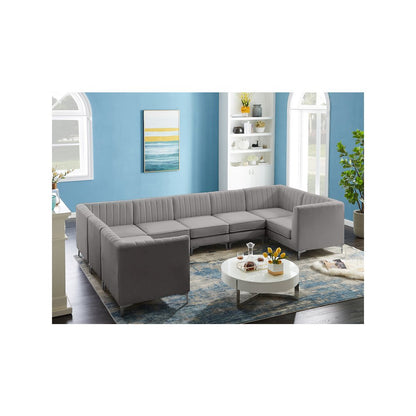 Alina Grey Velvet Modular Sectional