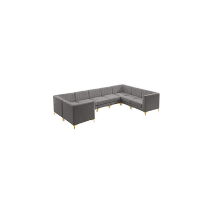 Alina Grey Velvet Modular Sectional