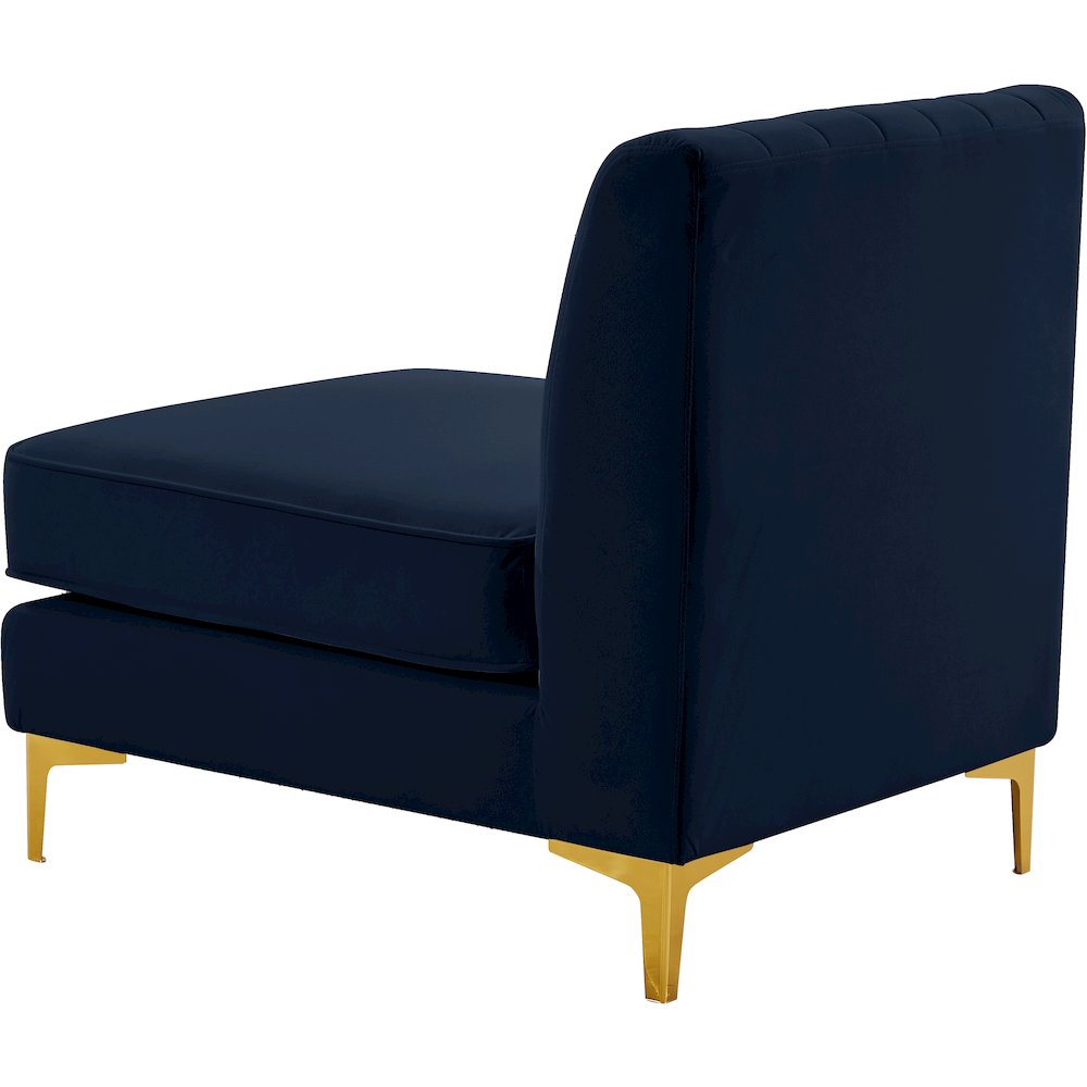 Alina Navy Velvet Armless Chair