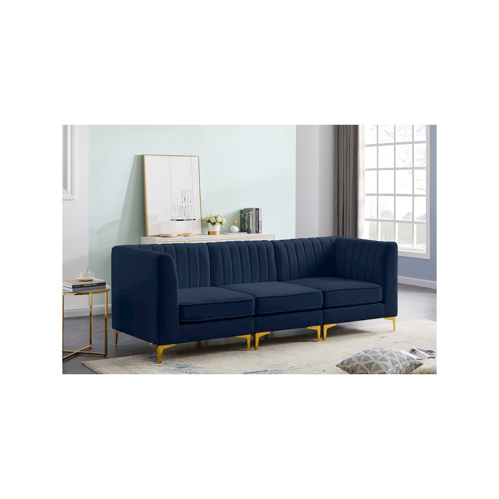 Alina Navy Velvet Modular Sofa