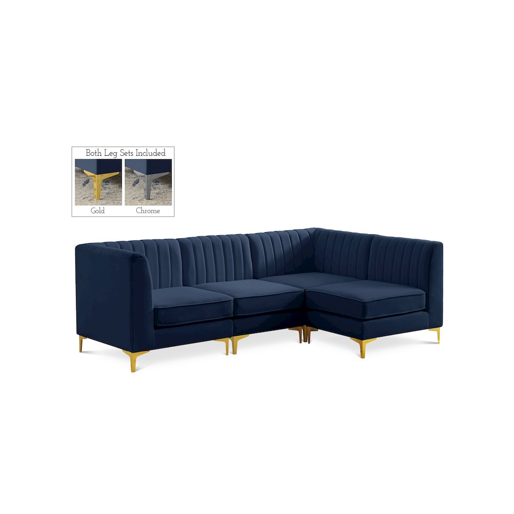 Alina Navy Velvet Modular Sectional