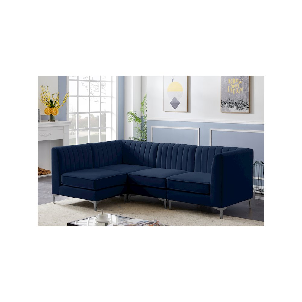 Alina Navy Velvet Modular Sectional