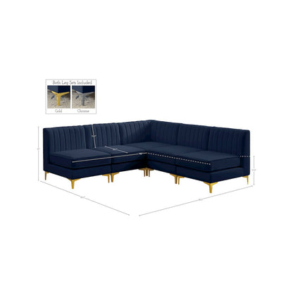 Alina Navy Velvet Modular Sectional