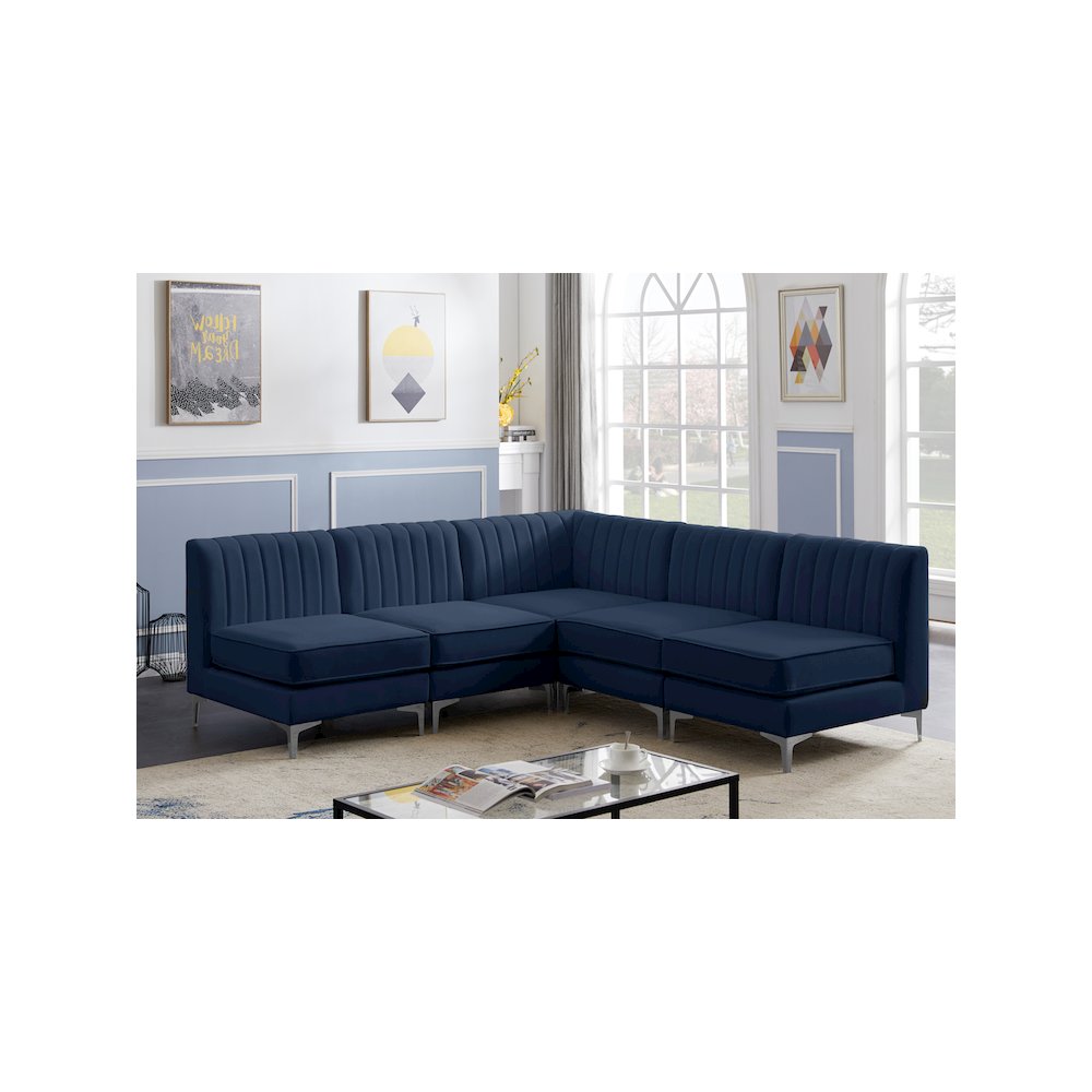 Alina Navy Velvet Modular Sectional