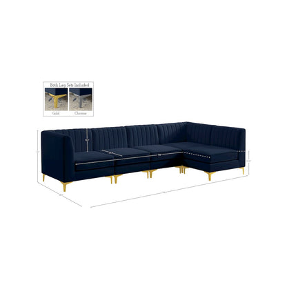 Alina Navy Velvet Modular Sectional