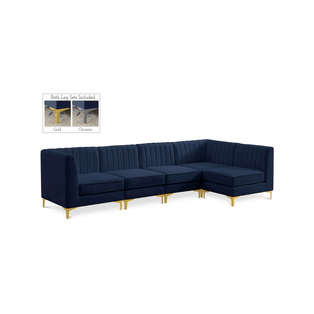 Alina Navy Velvet Modular Sectional