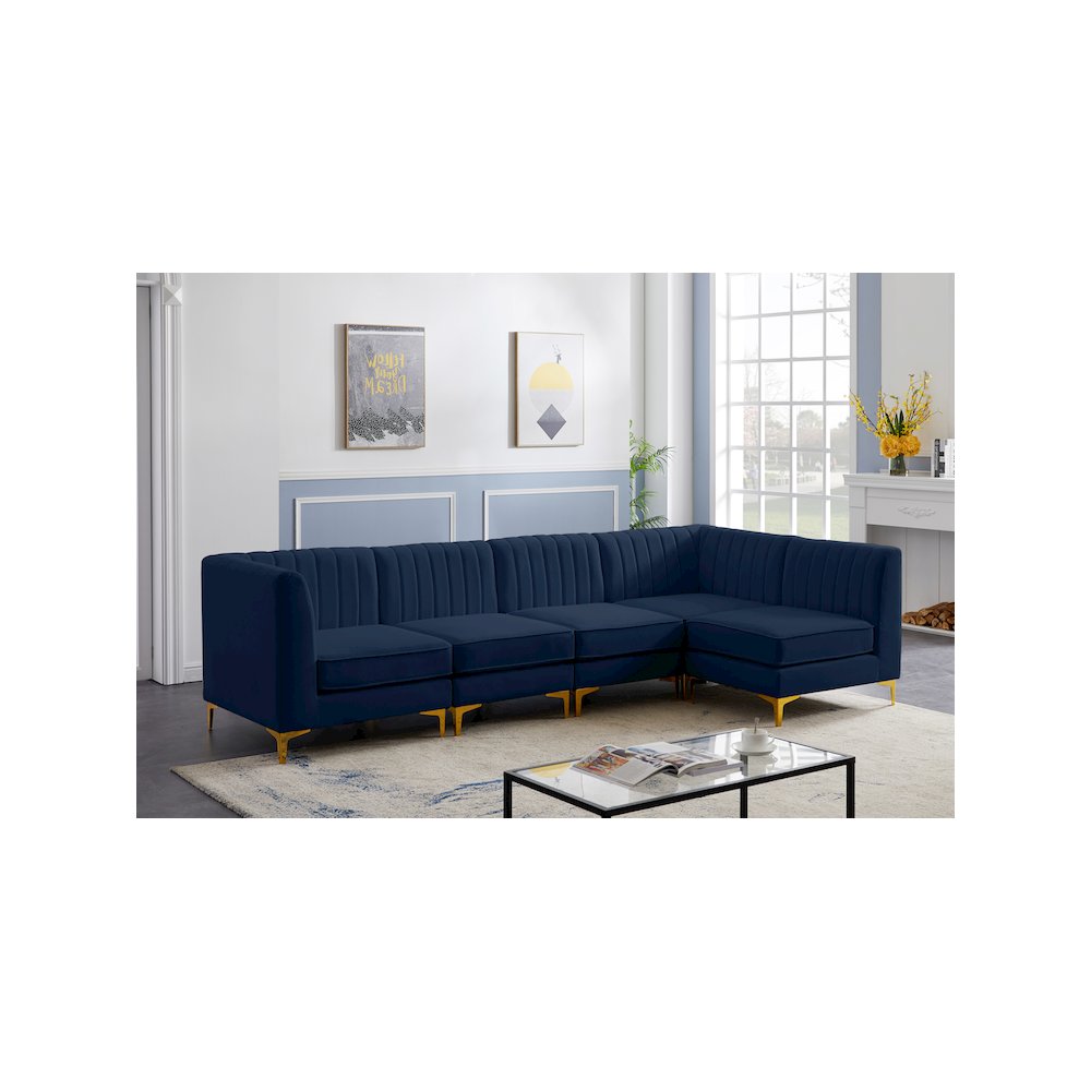 Alina Navy Velvet Modular Sectional