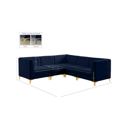 Alina Navy Velvet Modular Sectional