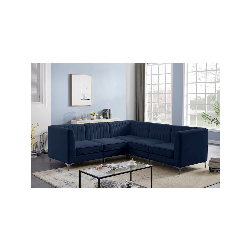 Alina Navy Velvet Modular Sectional