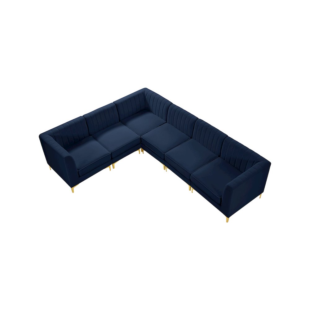 Alina Navy Velvet Modular Sectional