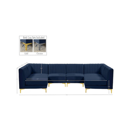 Alina Navy Velvet Modular Sectional