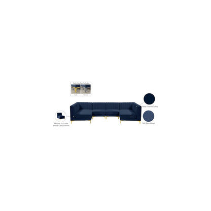 Alina Navy Velvet Modular Sectional
