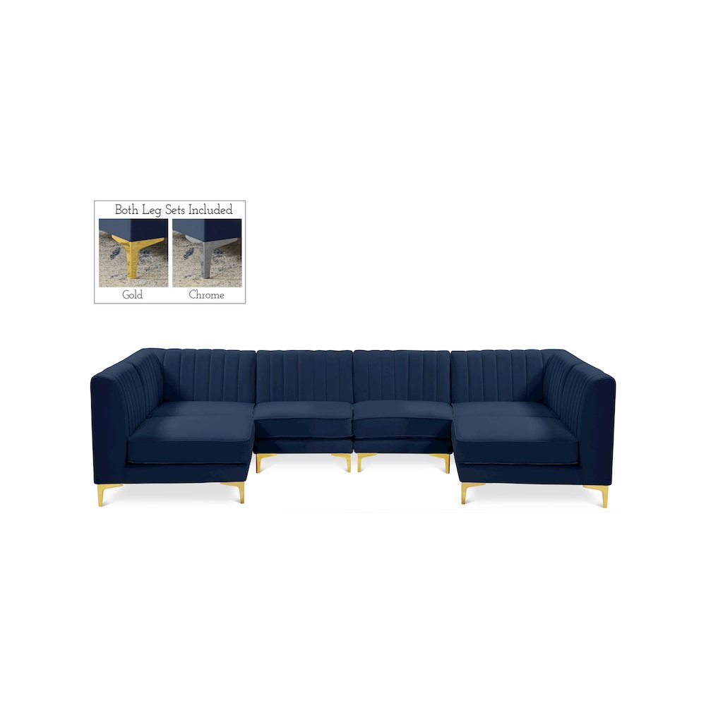 Alina Navy Velvet Modular Sectional