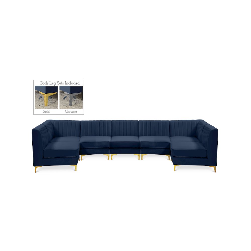 Alina Navy Velvet Modular Sectional