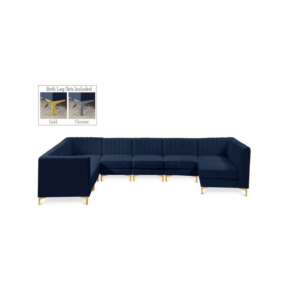 Alina Navy Velvet Modular Sectional