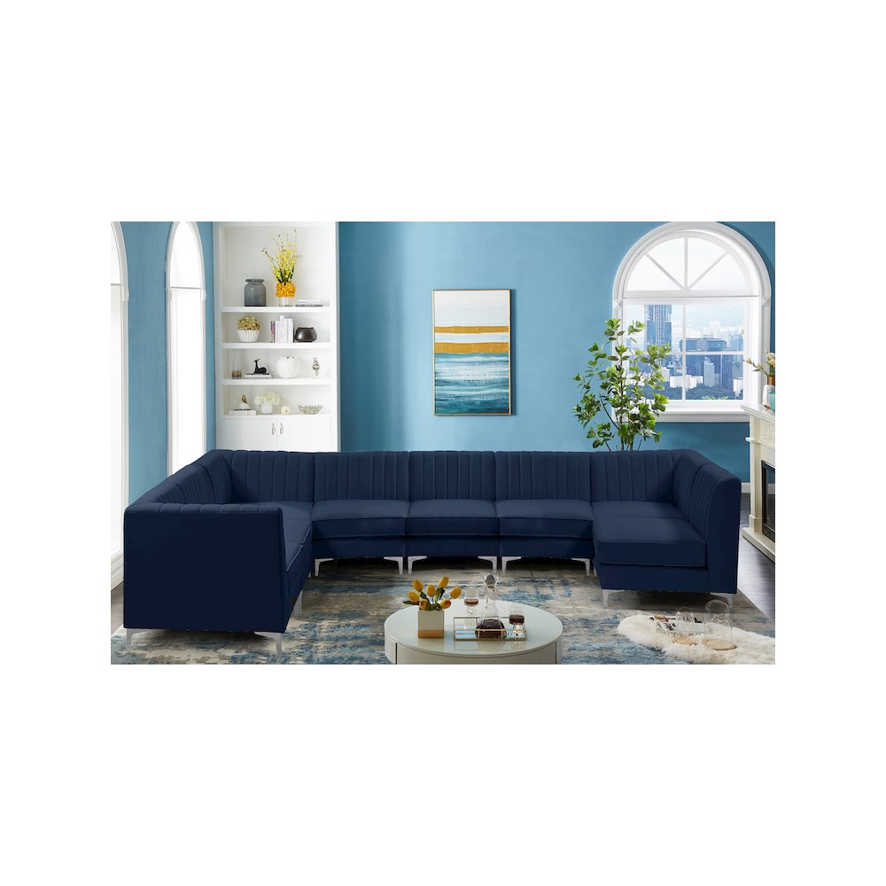 Alina Navy Velvet Modular Sectional