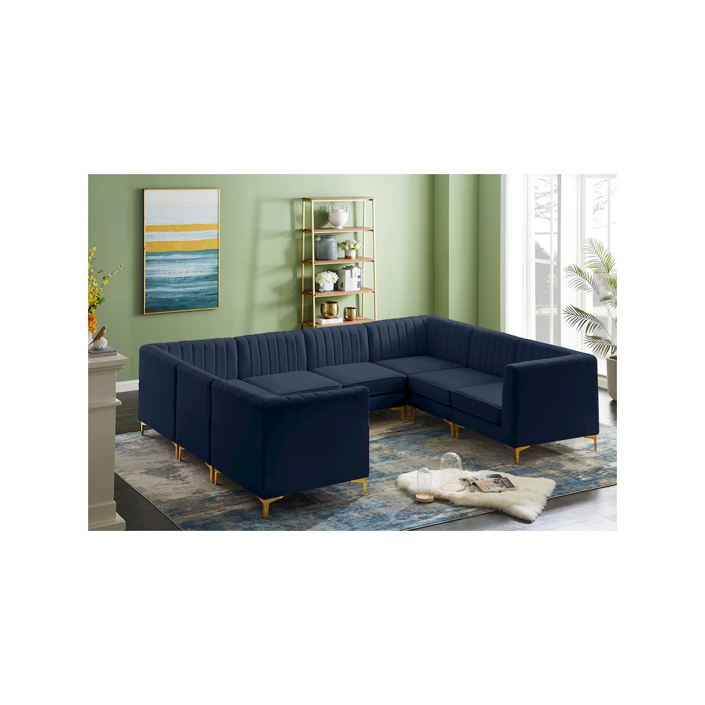 Alina Navy Velvet Modular Sectional