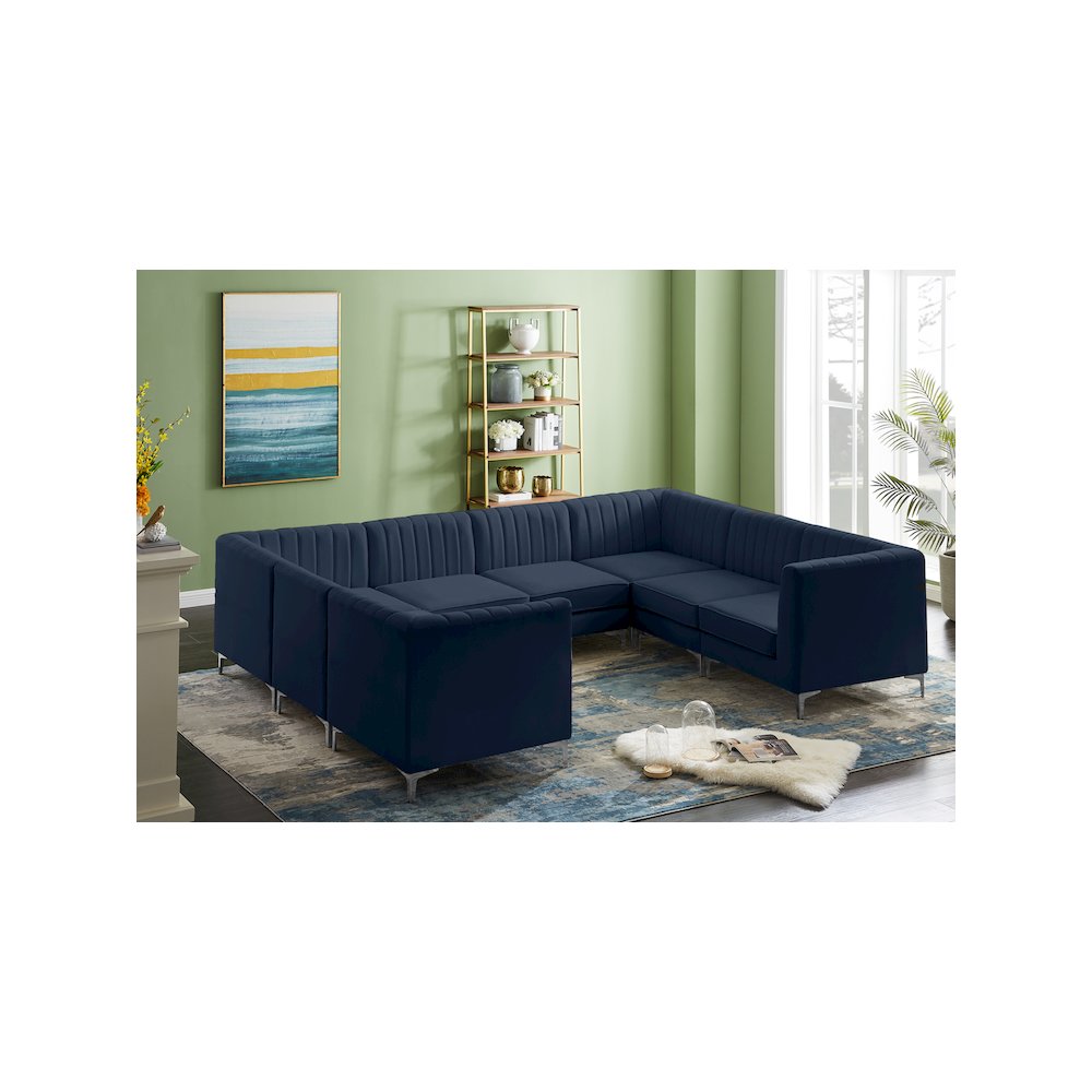 Alina Navy Velvet Modular Sectional