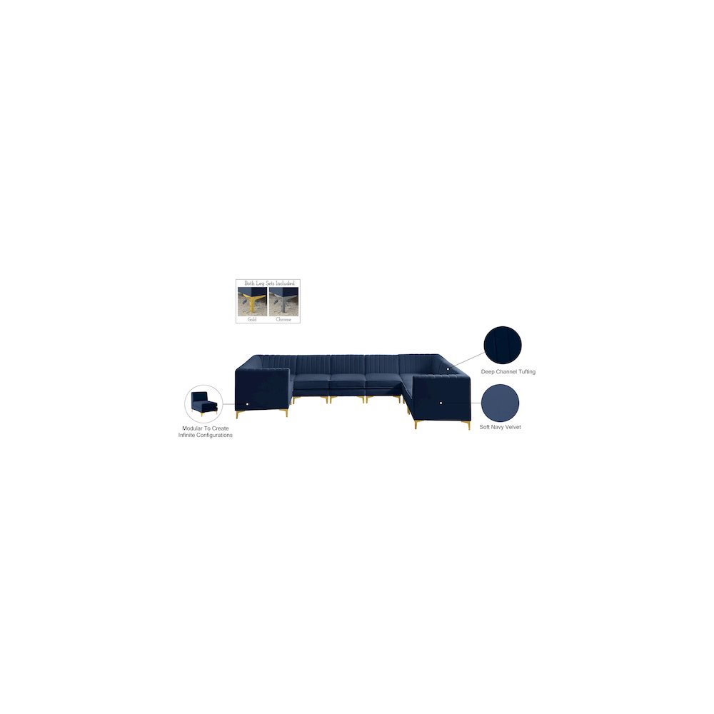 Alina Navy Velvet Modular Sectional