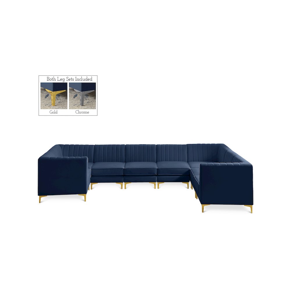 Alina Navy Velvet Modular Sectional