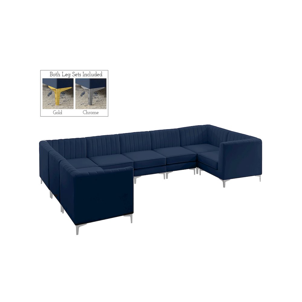 Alina Navy Velvet Modular Sectional