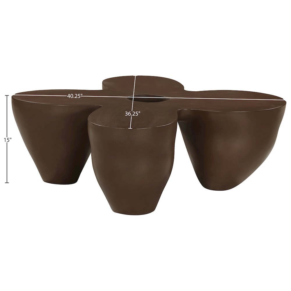 Fiore Brown Concrete Indoor/Outdoor Coffee Table