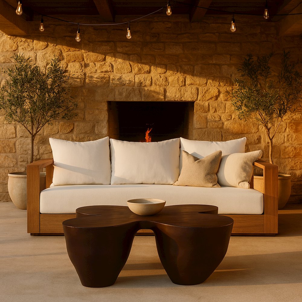 Fiore Brown Concrete Indoor/Outdoor Coffee Table