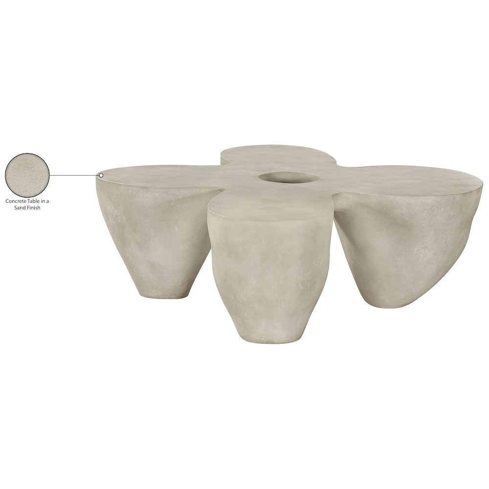 Fiore Beige Concrete Indoor/Outdoor Coffee Table