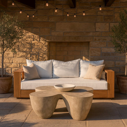 Fiore Beige Concrete Indoor/Outdoor Coffee Table