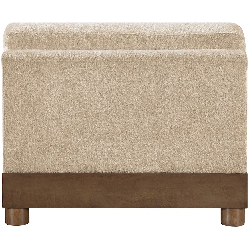 Turin Beige Chenille Fabric Upholstered Modular Armless Chair