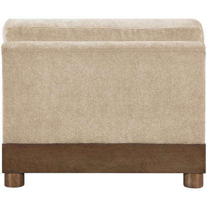 Turin Beige Chenille Fabric Upholstered Modular Armless Chair