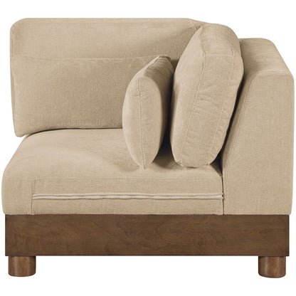 Turin Beige Chenille Fabric Upholstered Modular Corner Chair