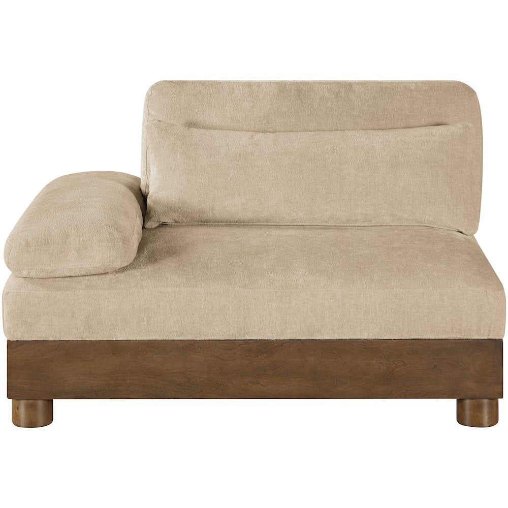 Turin Beige Chenille Fabric Upholstered Modular Left Arm Chair