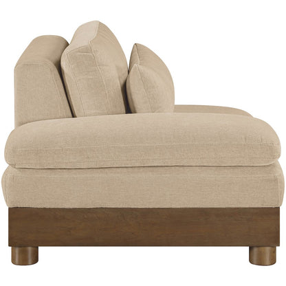 Turin Beige Chenille Fabric Upholstered Modular Left Arm Chair