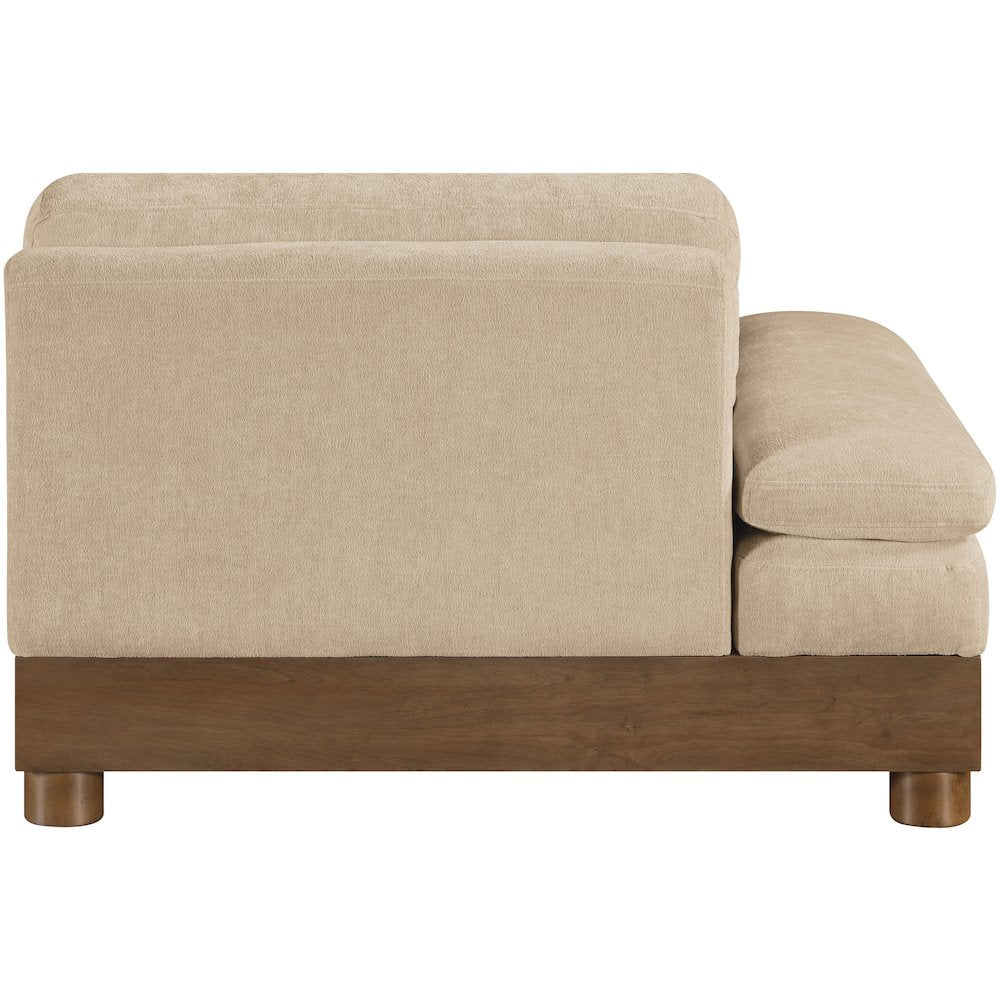 Turin Beige Chenille Fabric Upholstered Modular Left Arm Chair