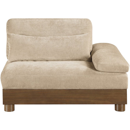 Turin Beige Chenille Fabric Upholstered Modular Right Arm Chair