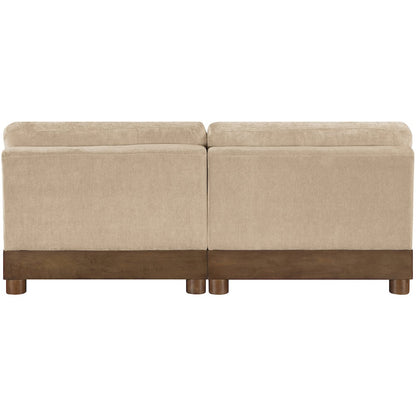 Turin 80" Beige Chenille Fabric Upholstered 2pc. Modular Loveseat
