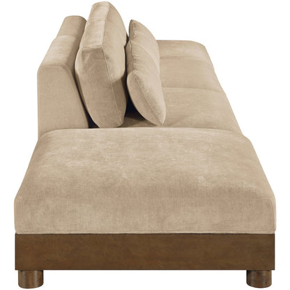 Turin 160" Beige Chenille Fabric Upholstered 4pc. Modular Sofa