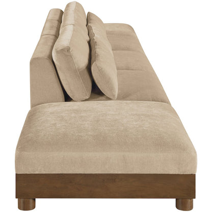 Turin 200" Beige Chenille Fabric Upholstered 5pc. Modular Sofa