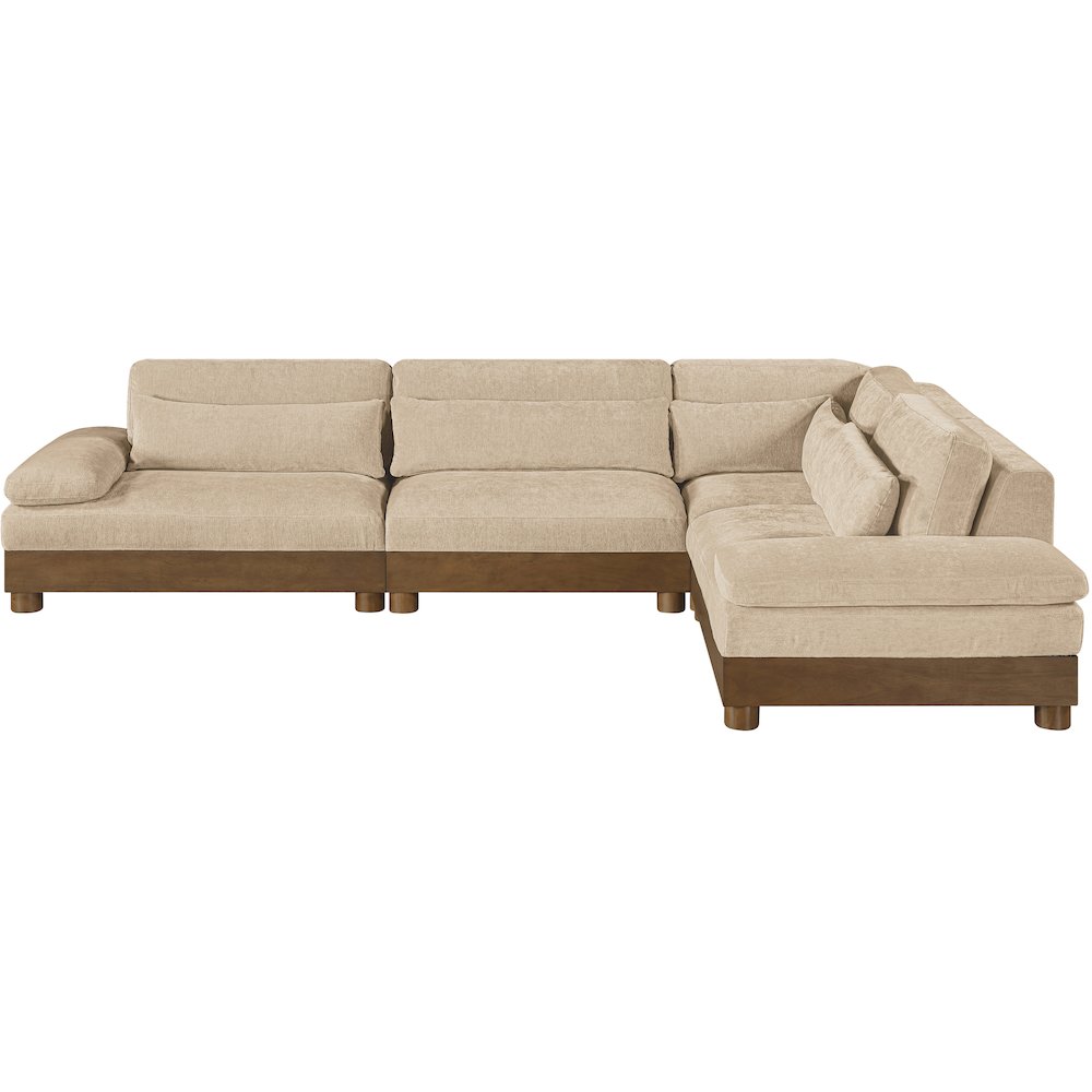 Turin 127.75" Beige Chenille Fabric Upholstered 4pc. Modular Sectional