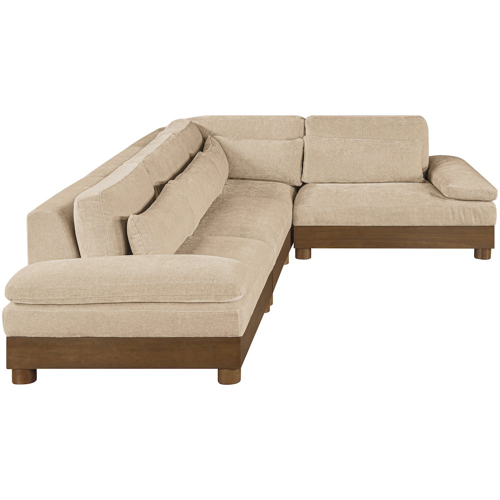 Turin 127.75" Beige Chenille Fabric Upholstered 4pc. Modular Sectional