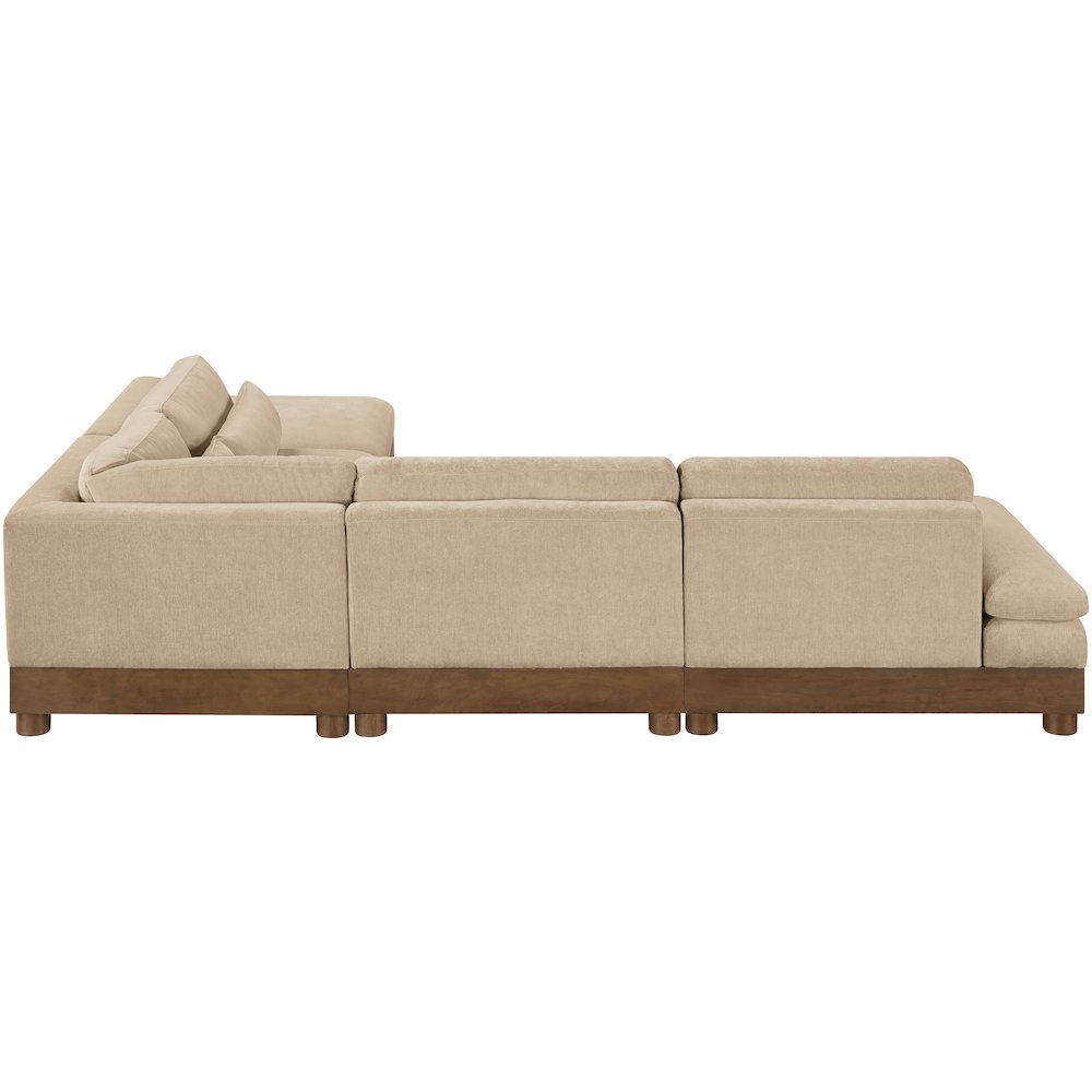 Turin 120" Beige Chenille Fabric Upholstered 5pc. Modular Sectional