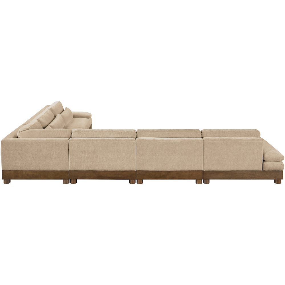 Turin 167.75" Beige Chenille Fabric Upholstered 6pc. Modular Sectional