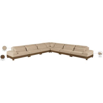 Turin 167.75" Beige Chenille Fabric Upholstered 7pc. Modular Sectional