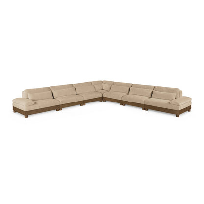 Turin 167.75" Beige Chenille Fabric Upholstered 7pc. Modular Sectional