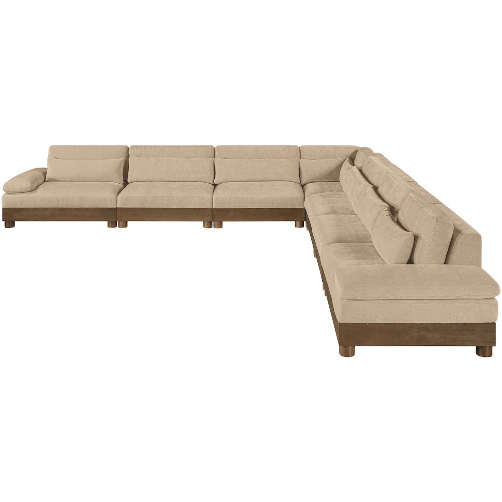 Turin 167.75" Beige Chenille Fabric Upholstered 7pc. Modular Sectional