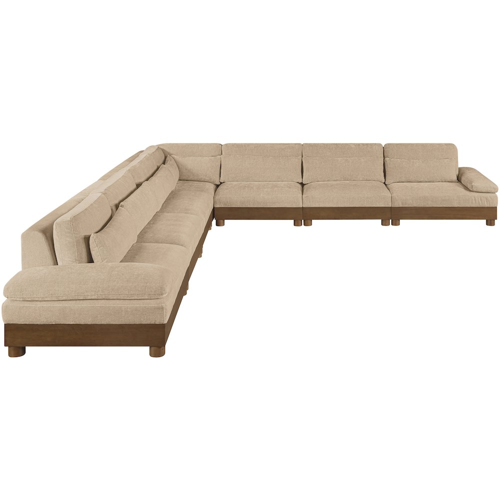 Turin 167.75" Beige Chenille Fabric Upholstered 7pc. Modular Sectional